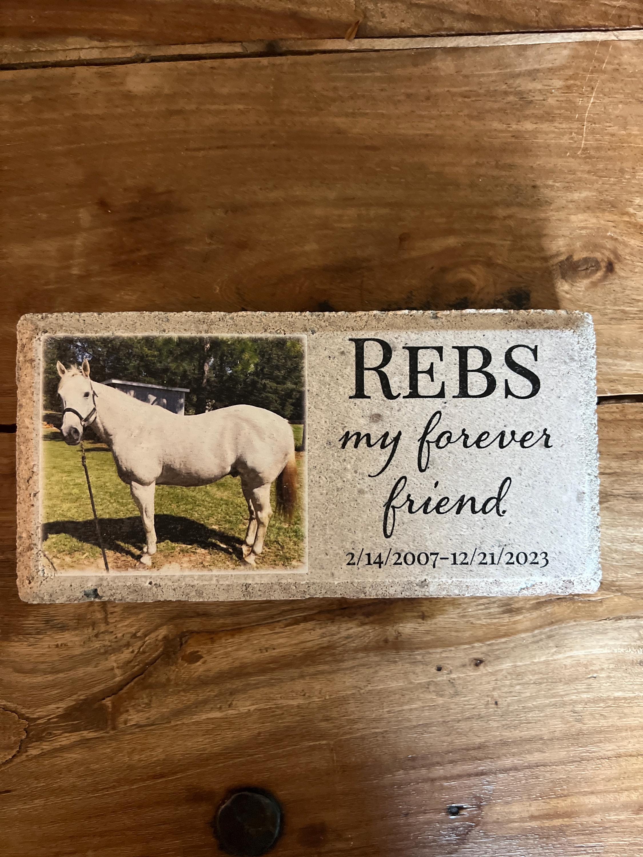 Personalized Horse Pony Memorial Stone. 8x4 Stone Brick. Burial Marker. Indoor/Outdoor Horse Memorial. Custom Horse Sympathy Gift.