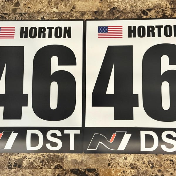 Personalized Racing Numbers Magnets Custom Track Racing Number SET (2) With Logo | Vinyl or Magnet - Etsy