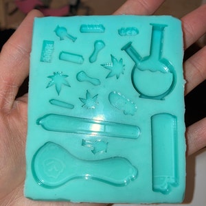 Stoner Silicone Mold, Epoxy Resin Molds For Keychains, Shaker Charm Mold  for Resin, Pipe Bong Lighter Joint Molds, 420 Resin Molds