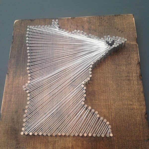 Minnesota String Art Map, Rustic Home Decor, Personalized Gift - Etsy