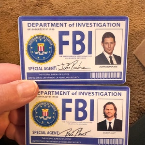Supernatural Sam Winchester fbi Badge Card Holder ID Card Prop Fun Role Cos