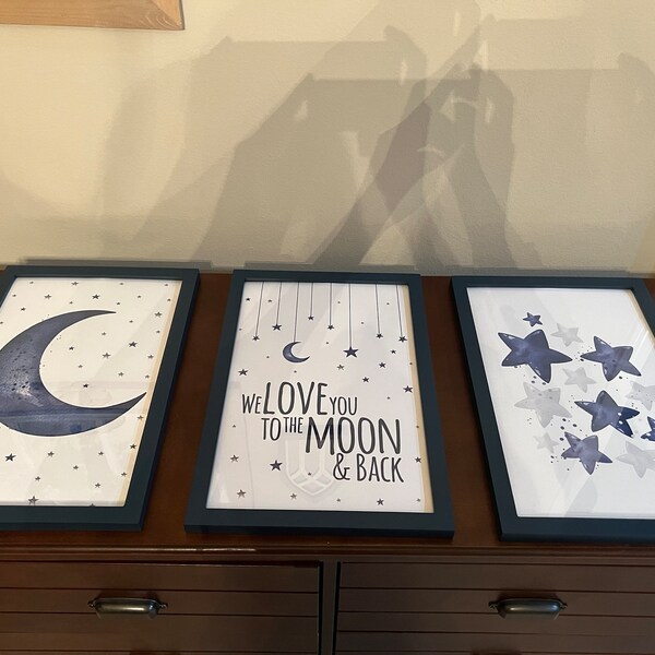 Nursery Decor Boy Navy Blue, Nursery Wall Art Boy, Navy Nursery Decor ...
