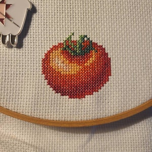 トマトのクロスステッチパターンPDF - トマト刺繍 - 即時ダウンロード