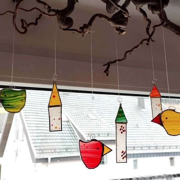 Biene aus Glas, Gartenstecker, orange, Garten Geschenk