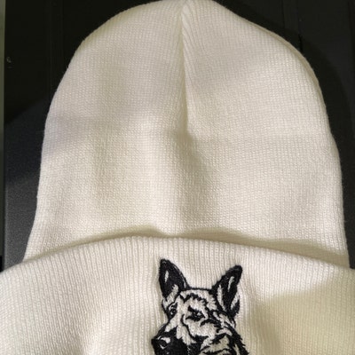 German Shepherd Embroidered Knit Hat - Etsy