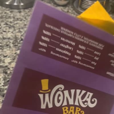 Willy Wonka JR. Prop Wonka Bar Wrappers, Nutty Crunch Surprise, Whipple ...