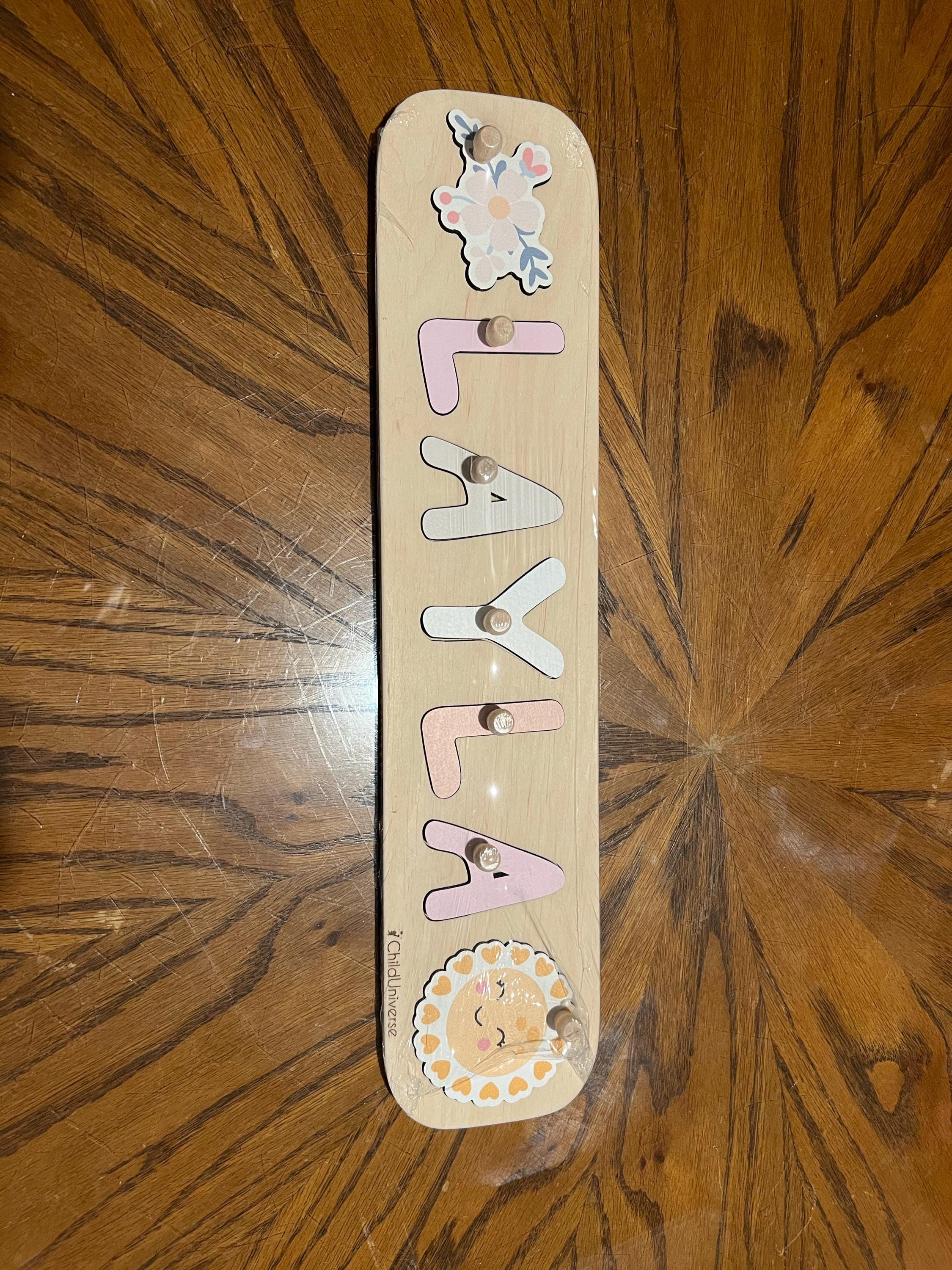 New Baby Gift Wood Name Puzzle for Toddler Montessori Puzzle, First Birthday Gift for Baby Boy Baby Girl, Wooden Toys, Custom Gift for Kids