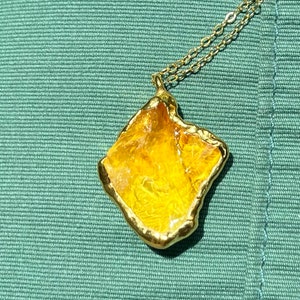 Customer photo, Large Statement Necklace Mystery Box, Raw Gemstone Pendant