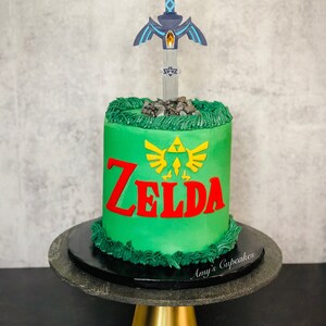 Zelda Master Sword Gateau Personnalise Topper Etsy