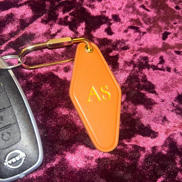 Embossed Keychain Embossed Diamond Leather Keychain (initials) - Personalized Monogram ...