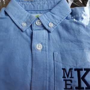 Monogram Short-Sleeved Chambray Shirt - Ready-to-Wear 1ABXXO