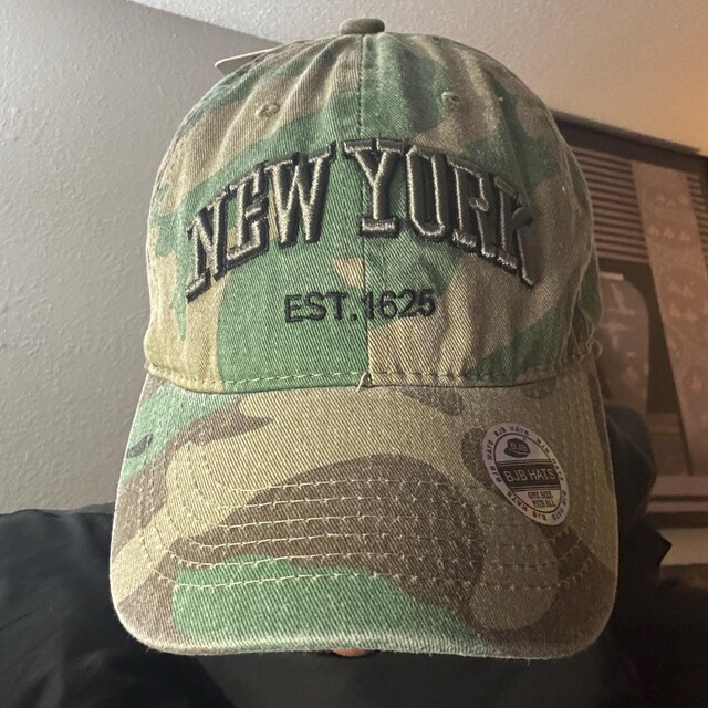Camo New York Embroidered Baseball Hat, NY Baseball Hats