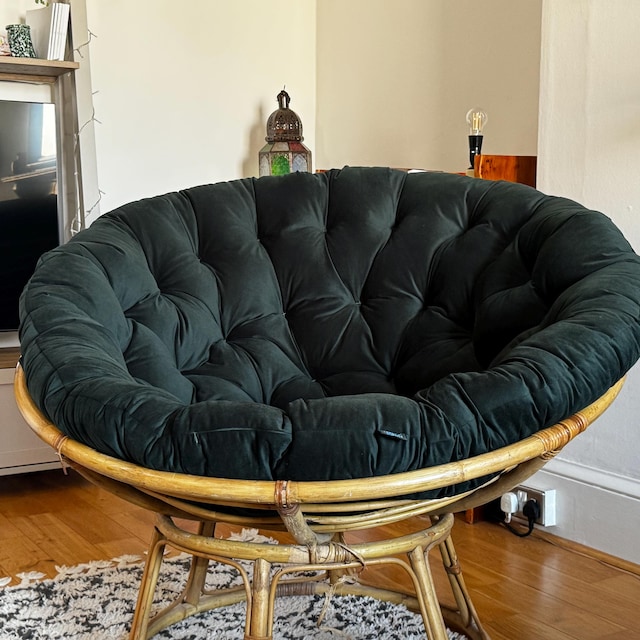 Loungestoel Papasan zwart rotan kopen? tuinstoelen