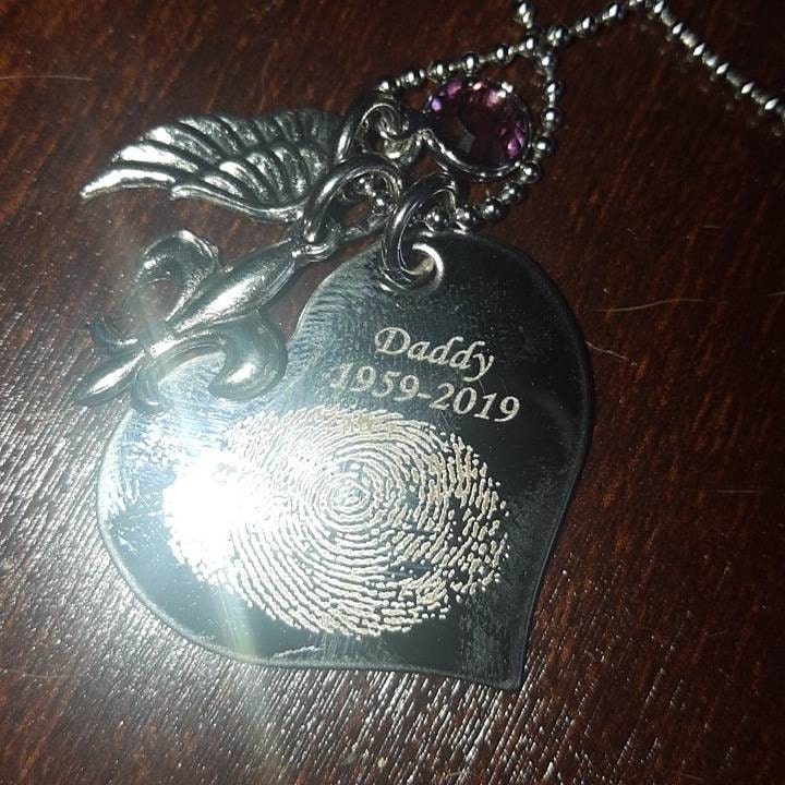 Custom Actual Fingerprint/Footprint Charm Necklace, Delicate Personalized Fingerprint/Pet Footprint Necklace, Women/Infant Loss/Pet Memorial Gift