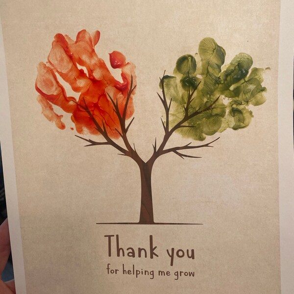 Thank You for Helping Me Grow / Handprint Art Craft Tree / Kids Baby ...