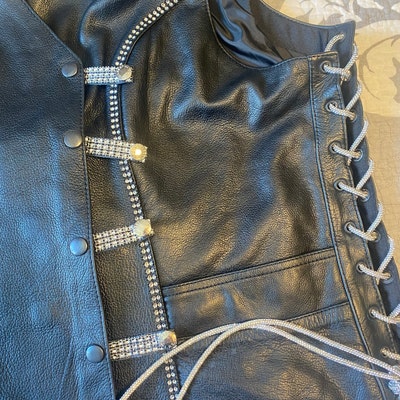 Women's Studded Leather Vest W/hooks VL11014HSK - Etsy