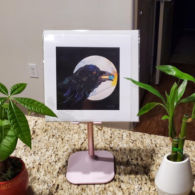 Earth Lover Raven Giclée Print, Unique Wall Art, Signed, Kathy