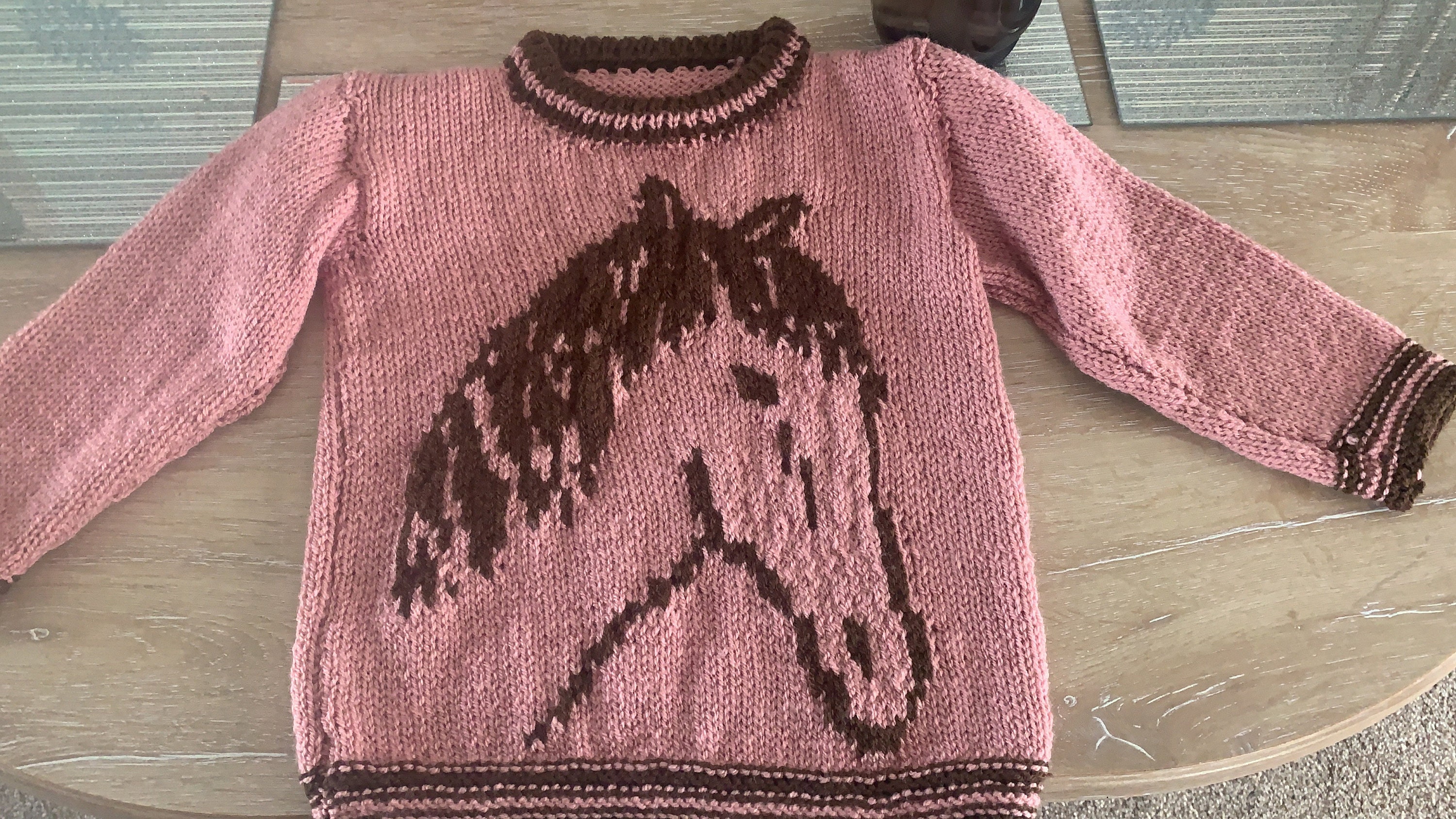 Knitting Pattern for Sweater with a Horse 2-7 years, Pony Jumper ...