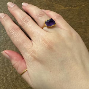 Customer photo from fushigihu, New Statement Raw Amethyst Ring