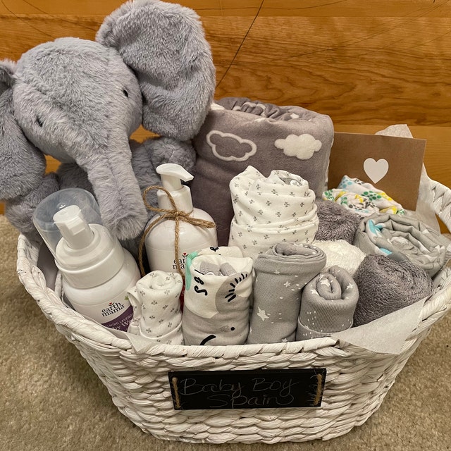XDEMODA Baby Shower Gifts - New Baby Newborn Essential Gift Basket, Beautiful Unicorn Theme Gift Wrapped for A Boy or Girl, All in One Registry Essential