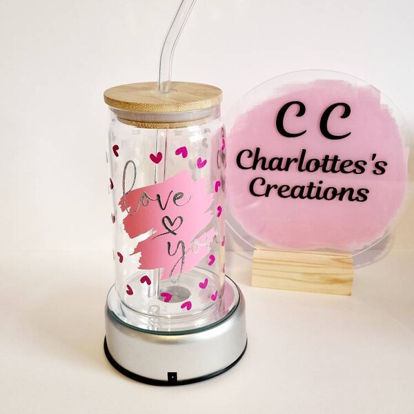 Love You • 16oz Glass Can Cutfile, Svg Dxf Png Files Digital Download ...