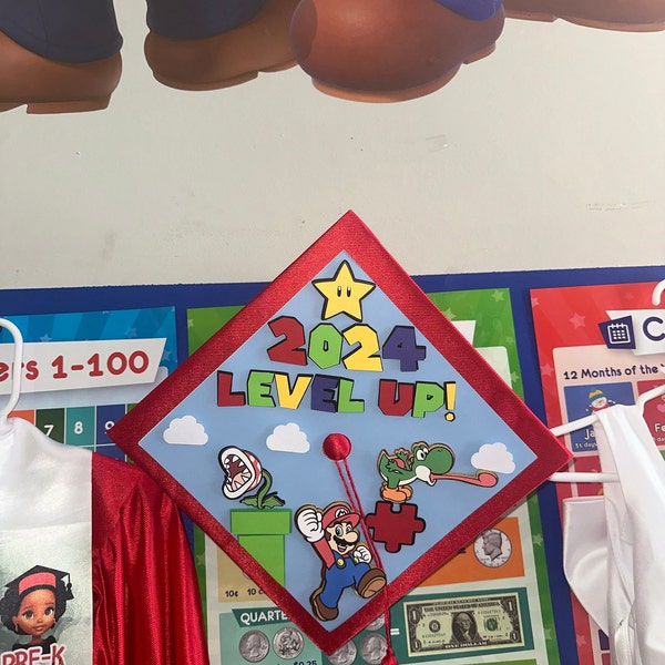Mario Graduation Topper Mario Themed Graduation Cap (topper) - Etsy