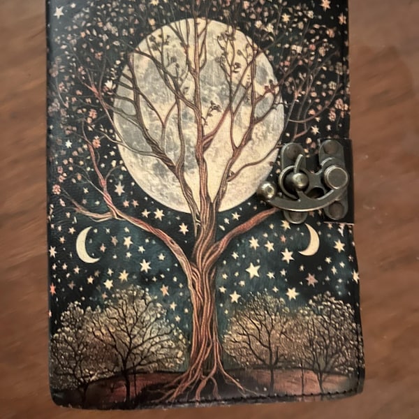 Tree of Life Leather Journal Handmade 400 Pages Grimoire Book of ...