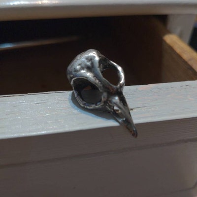 Metal Bird Skull Cabinet Knob Cast Metal. Antique Silver - Etsy