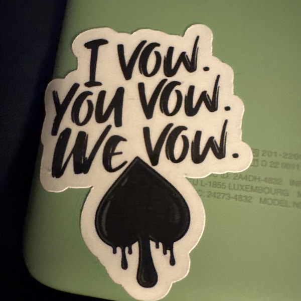 I Vow, You Vow, We Vow Sticker - Etsy