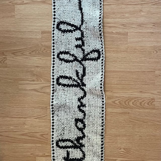 A customer's finished Thankful Table Runner Crochet Pattern