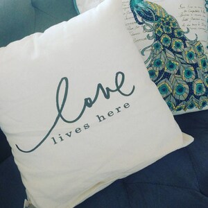 calligraphy love lives here Love home  Here Etsy Lives Throw decor Pillow calligraphy