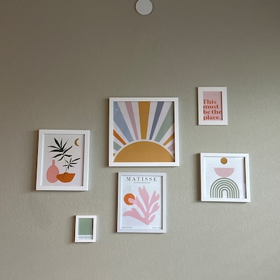 Pink and Green Wall Art Sage Green Decor Color Block Art - Etsy