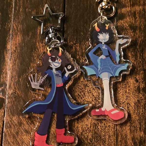Homestuck Beta Troll Glitter Keychains - Etsy