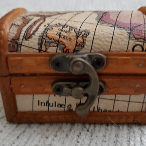 Personalized Wood Treasure Map Chest Box, Size: 2.5