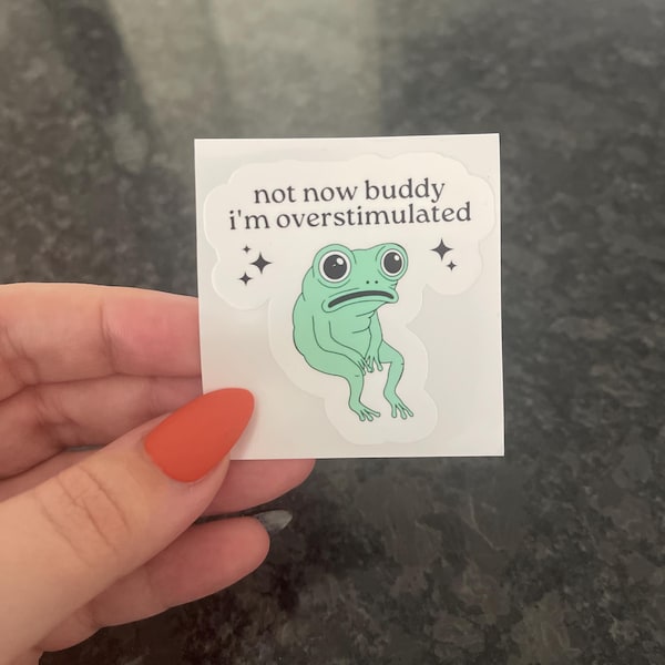 Not Now Buddy I'm Overstimulated Sticker Autism ADHD Anxiety Frog ...