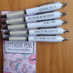 Personalised Profanity Pens Set, Sweary, Insulting Office Gift, Hen Party,  Cunt, Secret Santa, Joke Funny Gift, Rude Offensive, Novelty 