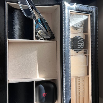 Leather Catchall, Mens Dresser Organizer, Personalized Valet Tray ...