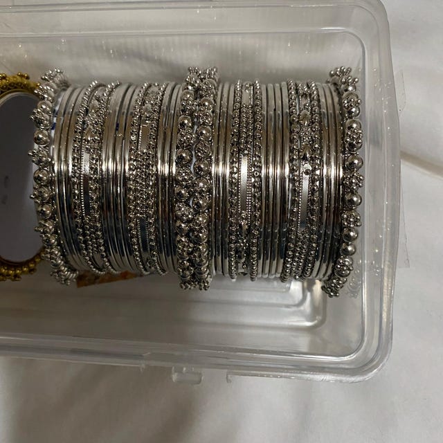 Antique Silver Bangle/bracelet Oxidized German Silver Bangle Set