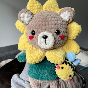 Crochet Pattern Sunflower Bear, Chubby Bear, Cute, Squishmallow, Plushie,  Soft Toy, Handmade, Kawaii, Flower, Amigurumi (Download Now) 