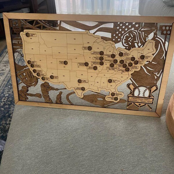 Baseball Stadium Map, MLB Stadium Map, Travel Home Decor, Baseball ...
