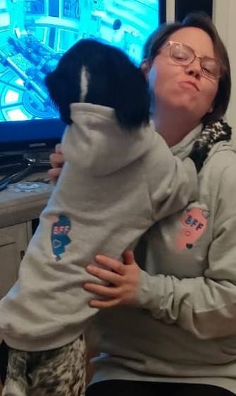 1 BFF Embroidered Dog & Human Matching Hoodies, Best Friend Dog Hoodie, My Dog is My Bestie, Best Friend Gift, Dog Lover Gift, Loungewear