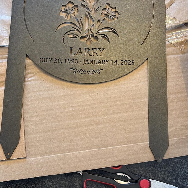 Custom Personalized Two Heart Memorial Stake - Memorial Metal Sign Gift Idea