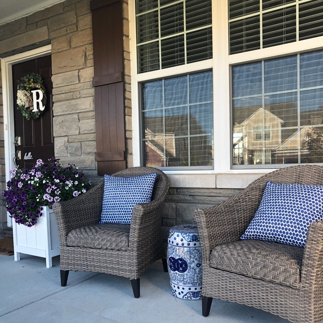 Blue and White Outdoor Pillow CoverBlue and Orange Outdoor Etsy