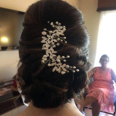 bridal back headpiece