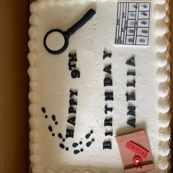 POMNUG 25 Pz Detective Cake Decorazioni Detective Cake Topper Cupcake Toppers per Detective Decorazioni di Compleanno Detective Party Decorazioni Forniture di Compleanno