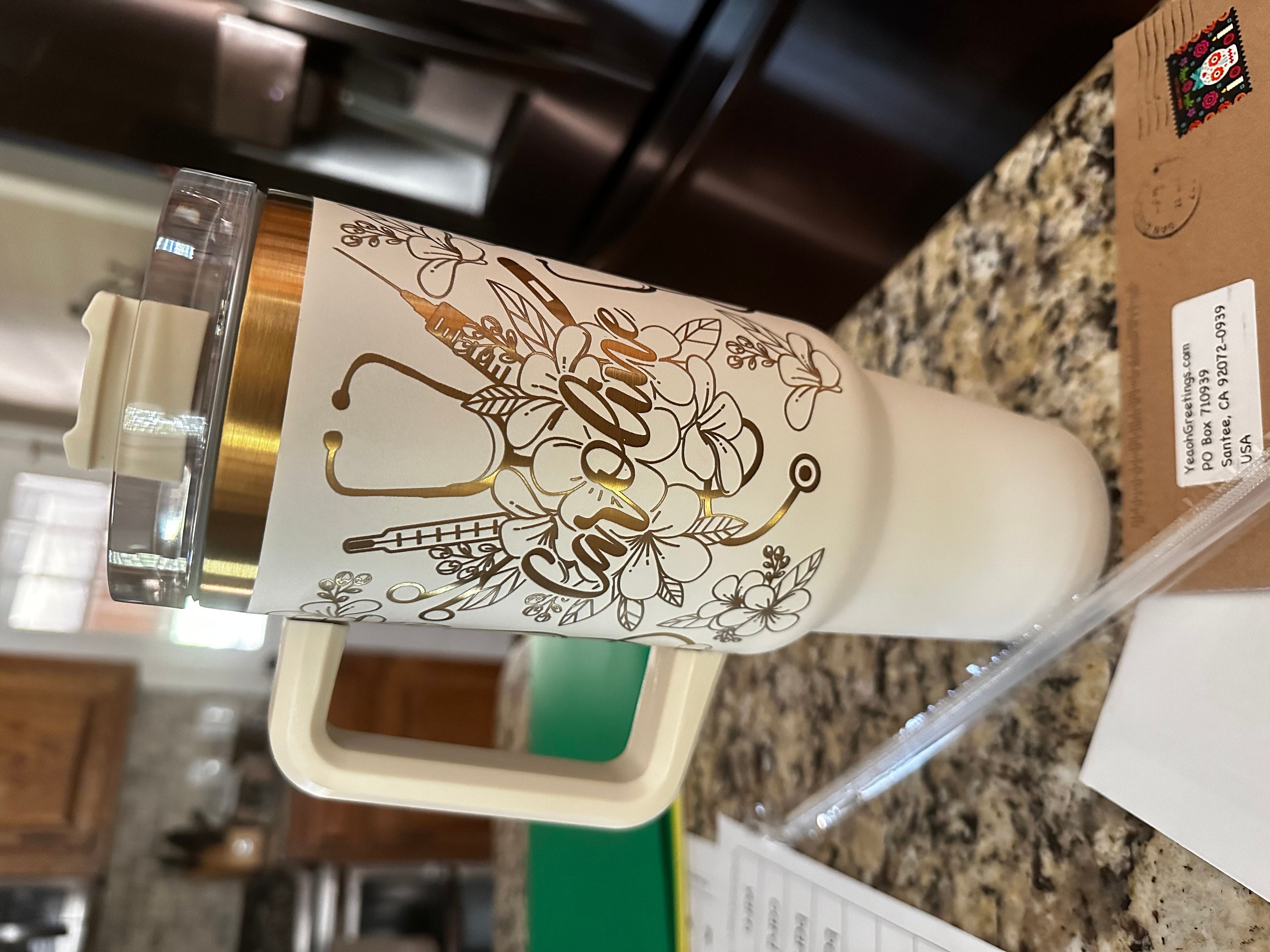 Nurse Appreciation Customizable 40oz Tumbler, Gold Finish