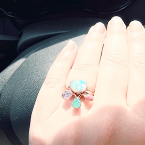 Customer photo from stefaniereiling, Custom Raw Gemstone Mothers Ring