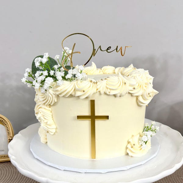 Personalzed Baptsm Cake Topper Custom Chrstenng Cake Topper Baby