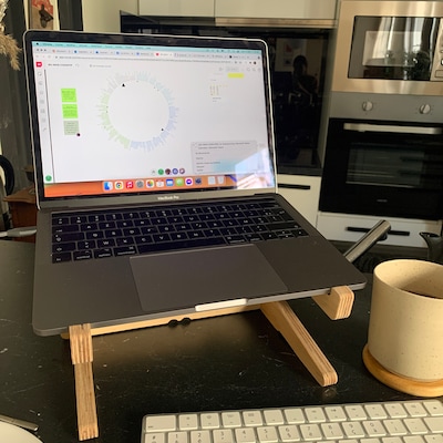 Laptop Stand and Screen Riser : Oak Wood Laptop or Tablet Holder ...