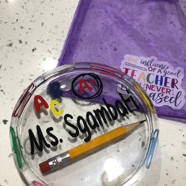 Teacher Appreciation Gift Custom, Teacher Coaster, Epoxy Resin Art ...